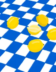 [Namly Design] Poster - Lemons on Blue Checkered