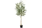 Giantex 185cm Artificial Olive Tree Faux Potted Plant Home Outdoor Indoor Decor