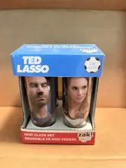 Ted Lasso Double Sided Shot Glasses Set of 4 Tequila 2oz Team Lasso