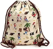 Puckator Jolly Rogers Pirate Canvas Drawstring Bag - Swimming Bag - Drawstring Bags For Kids - Gym Pe Bag - Festival Bags For Women - Gymnastics Bag - String Sport Bag - Backpack - Yoga Equipment Bag,