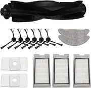 Sweeping Robot Accessories Vacuum Cleaner Replacement Kit for Roidmi EVE Plus Robot, Include 1 Main Brush, 3 Filteres, 2 Dust Bags, 2 Cleaning Clothes, 3 Pair Side Brushes