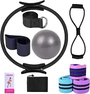 Pilates Kit, Home Pilates Kit, Toning Pilates Ring - Multifunctional Stretch Belt, Yoga Bands, Home Equipment for Training in the Gym, Men, Women, Adults