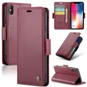 CaseMe iPhone Xs Max Folio Wallet Case Cover Apple Side Closure XsMax [Wine]