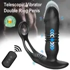 Telescopic Thrusting Dildo Anal Plug Massager Male Vibrator Sex Toy Men Women OZ