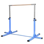 Babyjoy Kids Training Bar Height-adjustable Gymnastics Bar Pull Up Sports Equipment Horizontal Bar Blue