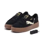 【PUMA】休閒鞋 運動鞋 女鞋 SUEDE PLATFORM CUTOUT WNS 黑色(39723301)