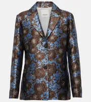 ['S Max Mara] 'S Max Mara Kate floral jacquard blazer UK 6 brown