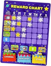 TENOL,Daily Routine Good Behavior Charts Toddlers Chore Chart, 110cmx75cm Responsibility Training, Star Reward Chart
