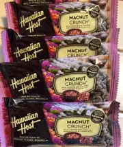 Hawaiian Host MacNut Crunch Milk Chocolate Macadamia Nut Rice Crisp 4 PACK 08/25