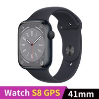 Apple Watch S8 GPS 41mm 午夜色鋁錶殼配午夜色運動錶帶