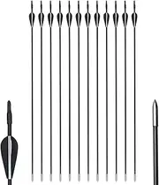 12pcs Archery Hunting Arrows, Targeting Practice Arrows, 32 inch for Compound Recurve or Traditional Bow with Removable Tips