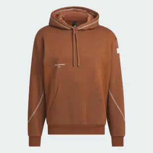 【adidas 愛迪達】上衣 男款 長袖上衣 帽T 運動 亞規 ST FL HOODIE 咖啡 IQ1365