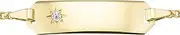 [MATERIA by Matthias Wagner] Engraved Bracelet Gold 333 with Zirconia Star for Girls 12-14 cm