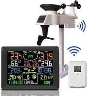 [BOBVB] 9-in-1 Weather Station, WiFi Internet, Color Display, Weather Forecast, Home Garden Farm