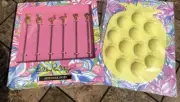 LILLY PULITZER HAVANA COCKTAIL ICE CUBE TRAY APPETIZER PICKS