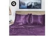 Purple 1000TC Silk Silky Feel Satin Sheet Set