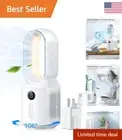Small Desk Fan with 3 Brightness Modes & 106° Oscillation - Bladeless Fan, White