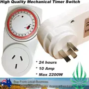 24hr Heavy Duty Mechanical Timer Switch For Hydroponics Grow Light 10A 2200W