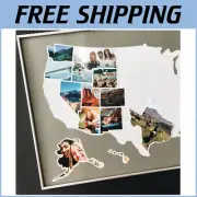 USA Travel Map - 24x36 in Photo Collage Wall Art - Customizable & Built to Last