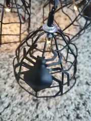 HALLOWEEN 10 Spider Web Lights Strand Black Warm White In/outdoor 3 AA Battery