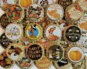 100 Thanksgiving Homebrew Beer Bottle Crown Caps Autumn Decoration Home Brew