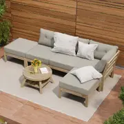 Livsip 5-7 Piece Outdoor Furniture Sofa Set Wicker Lounge Setting Table Chairs