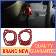 Red Carbon Fiber ABS Key Case Cover Key Fob Shell Holder For Suzuki Jimny 19-24 (for: Suzuki)