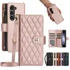 Crossbody Strap Leather Zipper Wallet Case For Samsung Galaxy Z Fold6 Fold 5/4/3