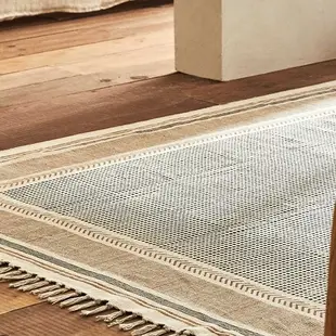 Zara Home 家用客廳臥室北歐風現代色塊印花流蘇地毯 GzAH