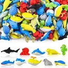 120Pcs Sea Animal Erasers for Kids Desk Pets 3D Take Apart Animal Pencil Erasers