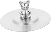 Zerodeko Cartoon Bear Stainless Steel Mug Lid Leak Cup Cover Easy Clean Water Mug Accessory and High Temperature Resistant for Daily Use