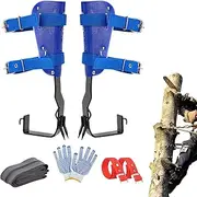 Tree Climbing Gear Kit, Tree Climbing Spikes and Harness | Adjustable Alloy Steel Pole Double Spurs Non-Slip Strap Pedal for Picking Fruit, Trees and Outdoor Sport