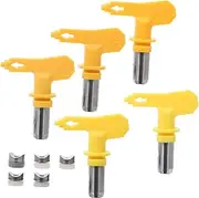 JECOMPRIS 5pcs Airless Sprayer Nozzles Stainless Steel Spray Tips for Paint Sprayers Durable Easy to Install Compatible with Airless Systems