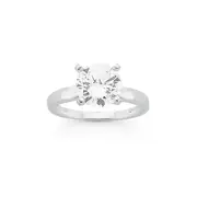 Silver 9mm Cz Solitaire Ring in Clear