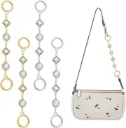 4 PCS Bag Extender Chain Purse Strap Extender Decorative Crystal Silver Chains B