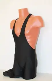 Men Gymnastics Long Unitard 302-15 Black Spandex Size S