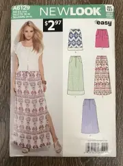 Misses Skirt Drawstring Waist Pocket Side Slit Sz 8-18 New Look Pattern A6129