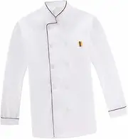 [Parliky] Catering Jackets Long Sleeve Chef Jacket Chef Coat Casual Loose Chef Clothing