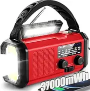 Emergency Weather Radio, 10000mAh Crank Radio, Portable NOAA/AM/FM Weather Radio, Reading Light, Solar Radio, SOS Emergency Flashlight, Multiple Power Sources,for Hurricanes and Emergencies