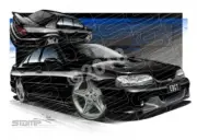 FORD EB GT FALCON BLACK PEARL A3 FRAMED PRINT (FT133)