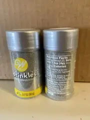 TWO WILTON SPRINKLES SILVER STANDING SUGAR 3.17 OZ BRAND NEW