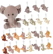 JUMPLAWN Cute Easter Basket Mini Plush Keyring Animal Toys Stuffed Bear Keychain for Boys and Girls