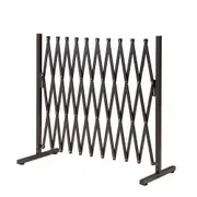 ZUNI Garden Security Fence Gate Expandable Aluminum Barrier Indoor Outdoor Brown