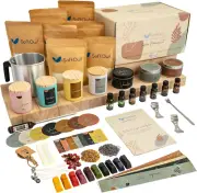 Premium Soy Candle Making Kit - Full Set - Soy Wax, Big 7Oz Jars & Tins, 7 Pleas
