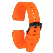 Silicone Watch Band 18mm Quick Release Watch Strap with Black Clasp, Orange