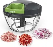 Ibergrif M501 Manual Onion Cutter, Multifunctional Onion Chopper, Multi Chopper with Lid, BPA-Free, Easy Pull Chopper Manual for Onions, Garlic, Nuts