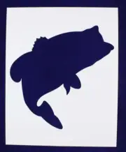 Bass (fish) Jumping Stencil -Large-14 Mil Mylar- Painting/Crafts/Template