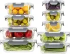 18 Pieces Glass Food Storage Containers with Lids,Airtight Glass Meal Prep Conta