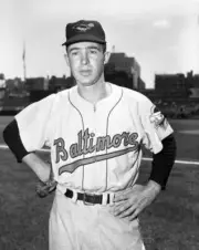 Don Ferrarese 1956 2 Baltimore Orioles Baseball Old Photo