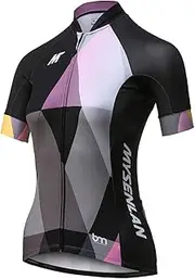 Mysenlan Women's Cycling Long Sleeve Breathable Jersey Set 3D Padded Long Pants Bike Shirt Bicycle Tights Clothing